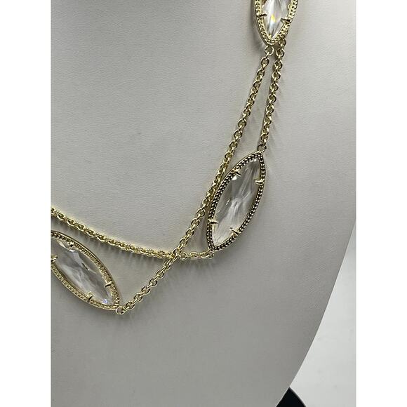 Kendra Scott Tory Necklace
Faceted Marquise Clear Crystal
Long Station Chain - Picture 3 of 12